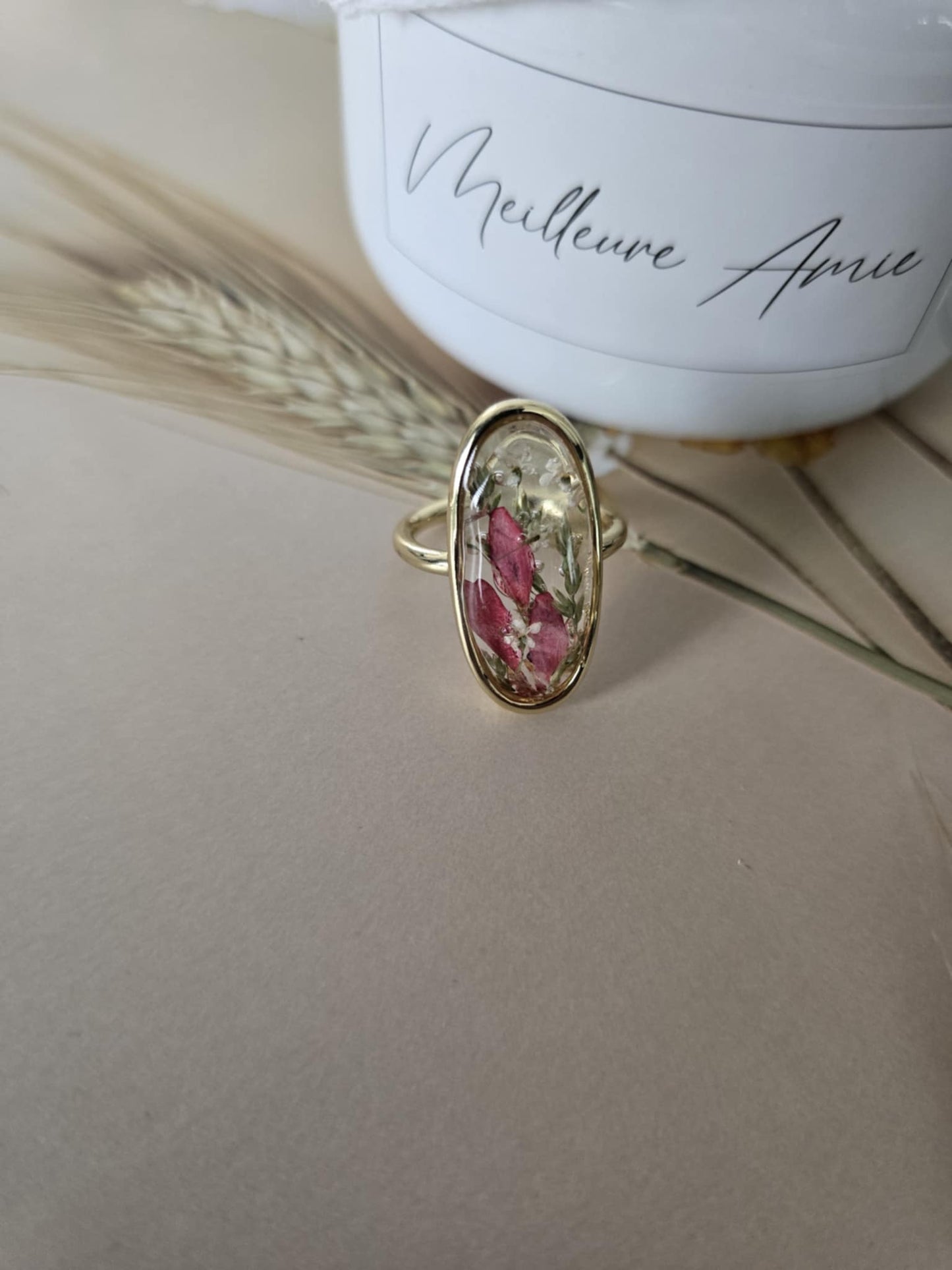 Bague ajustable florale passion