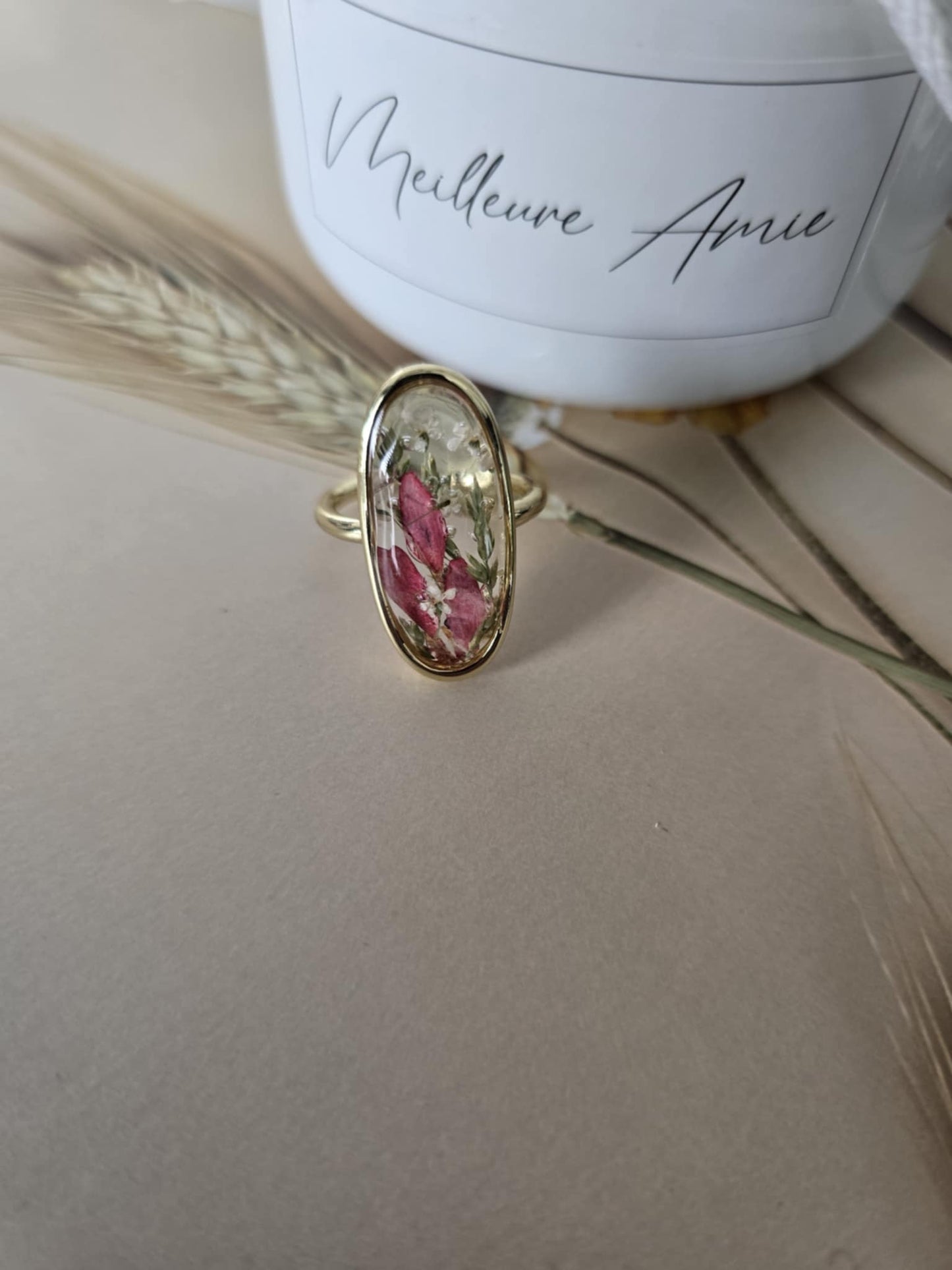 Bague ajustable florale passion