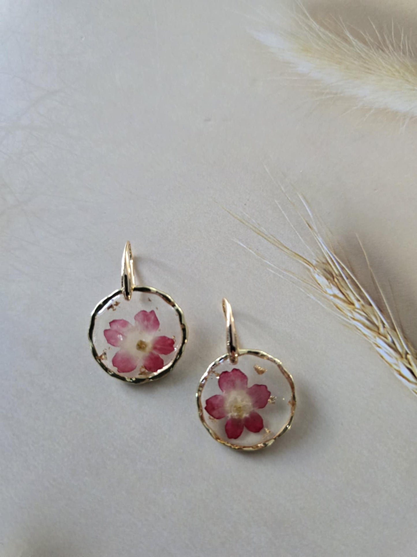 Boucles d'oreilles floral rose