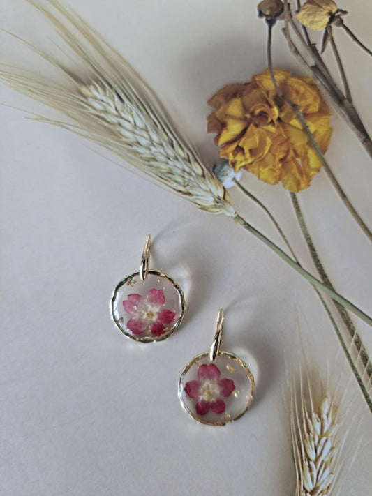 Boucles d'oreilles floral rose