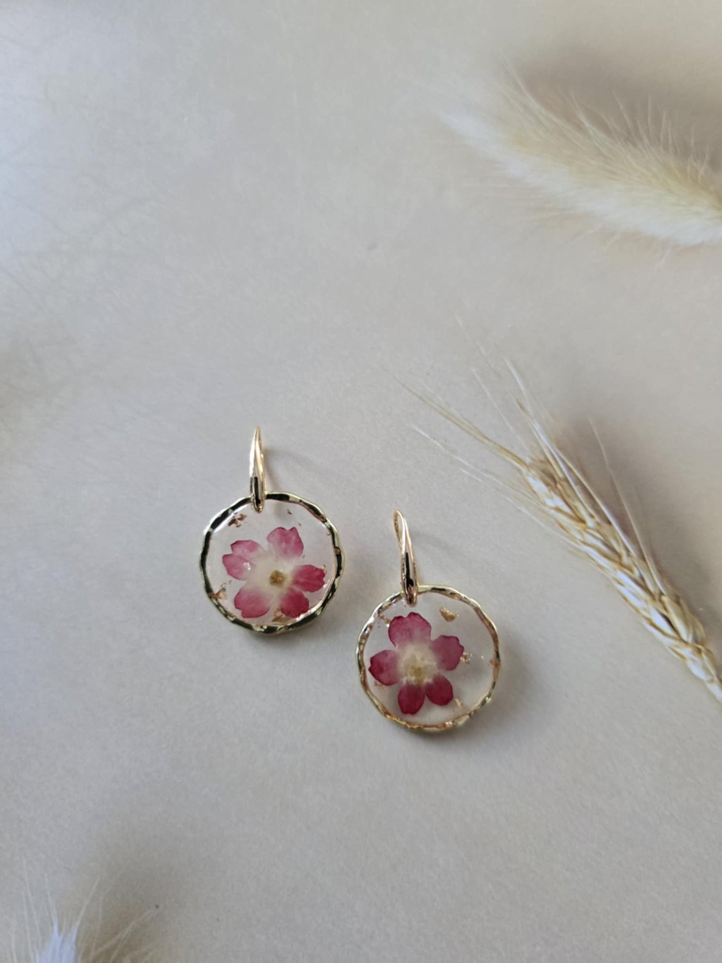 Boucles d'oreilles floral rose