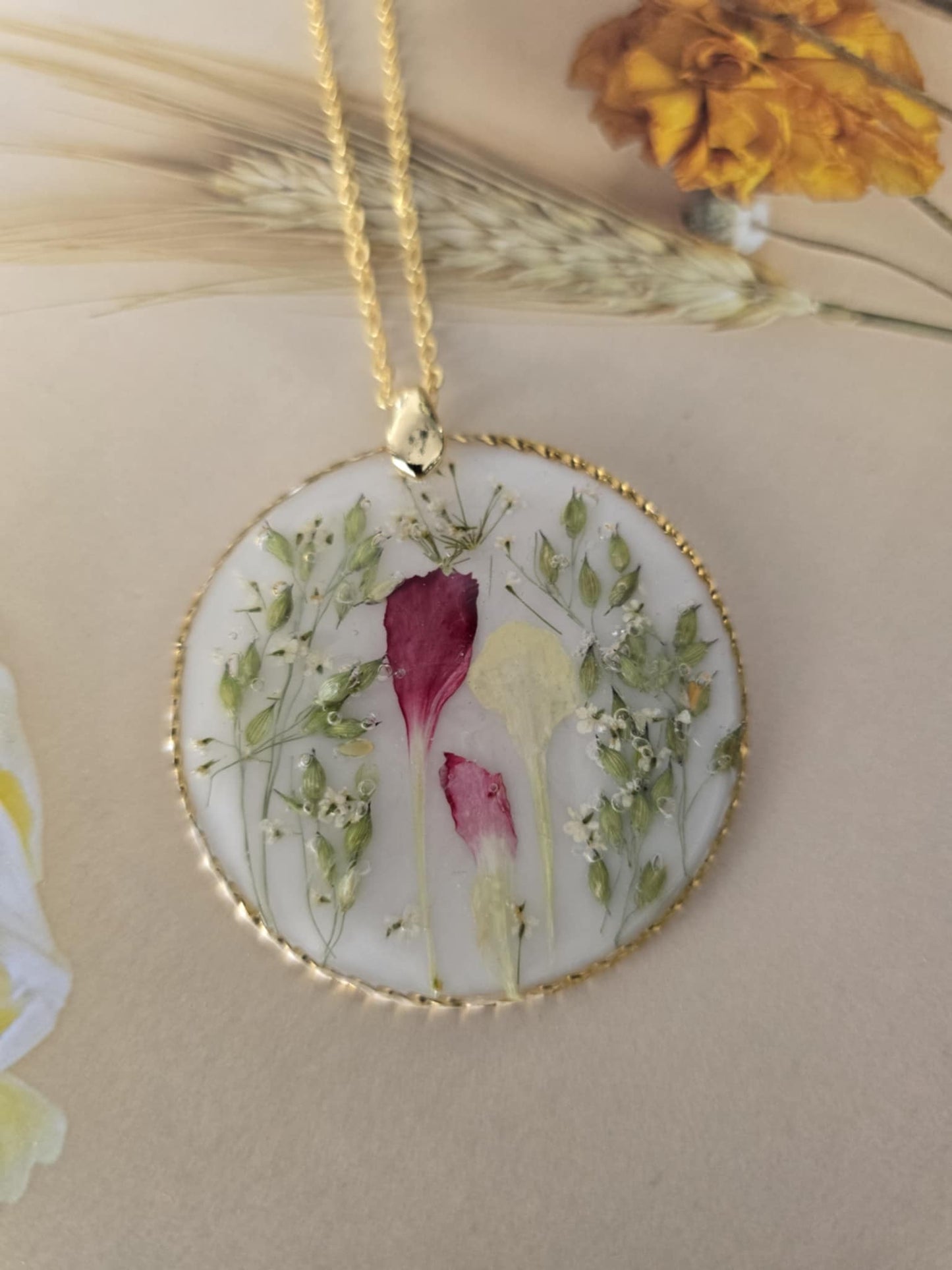 Pendentif douceur et tendresse floral