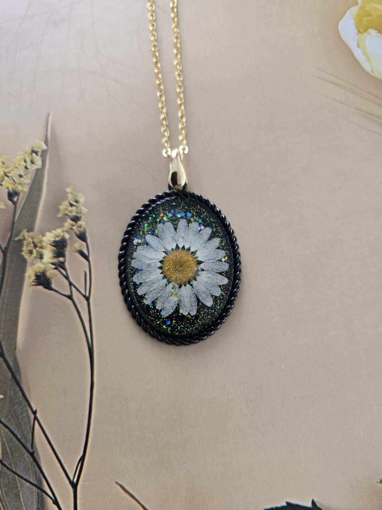 pendentif marguerite brillance