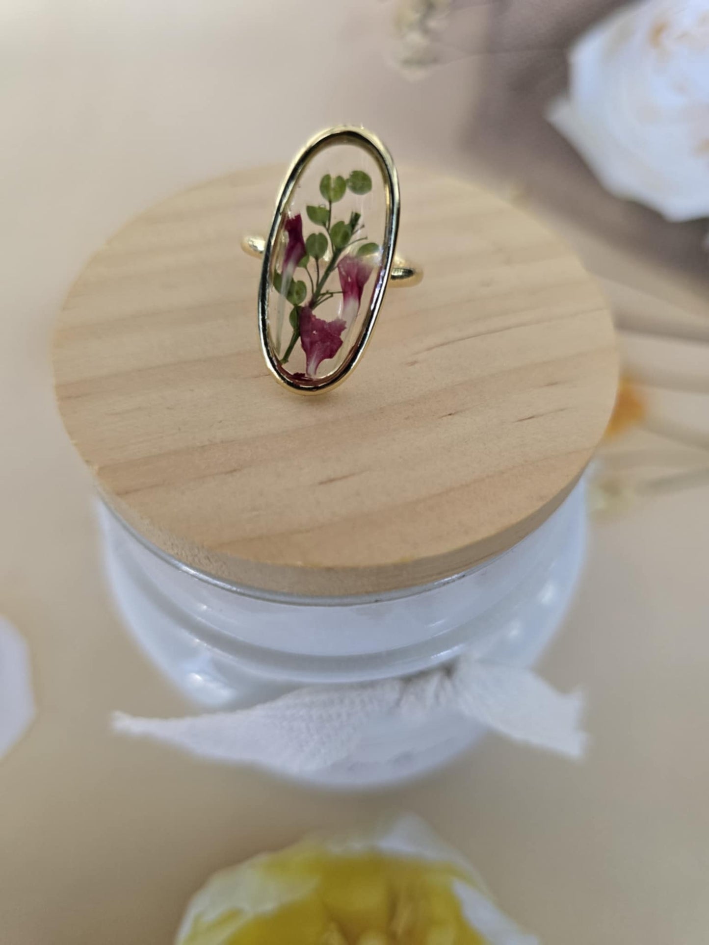 Bague ajustable floraison douce