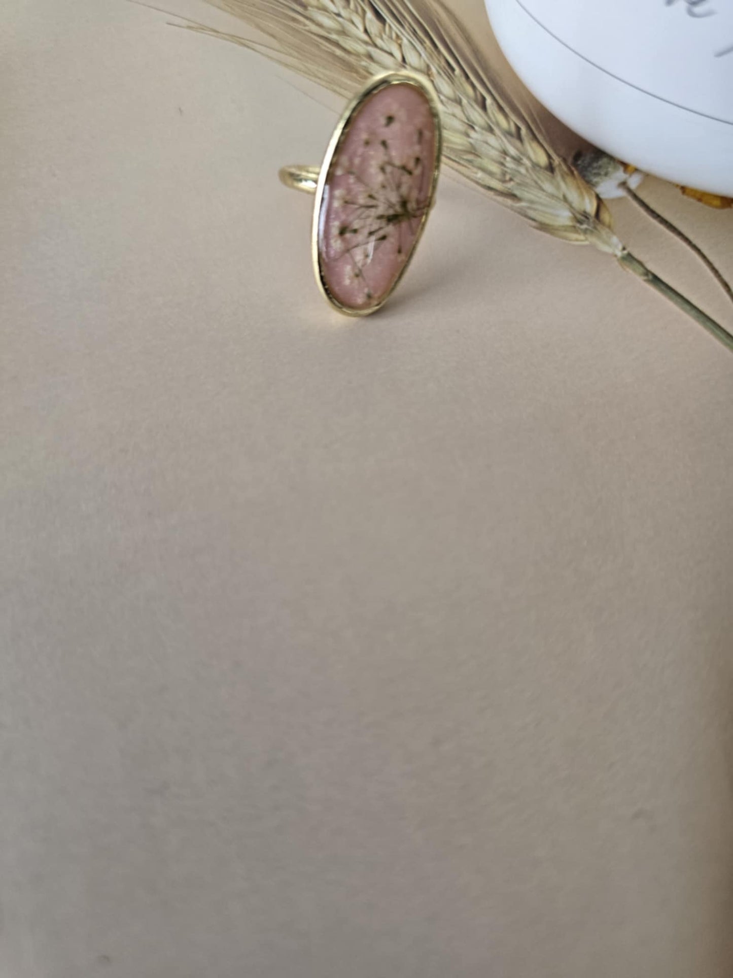 bague floral ajustable petite douceur rose