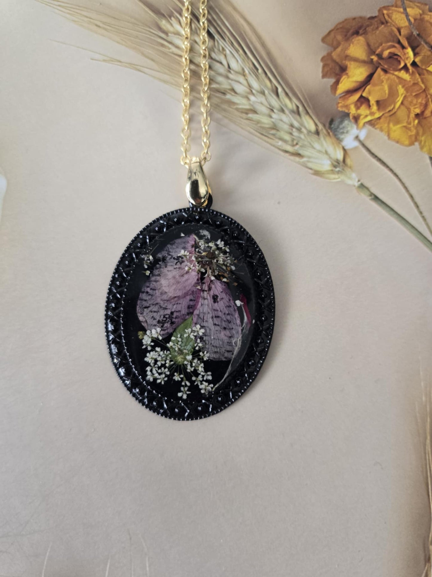 Pendentif style vintage floral