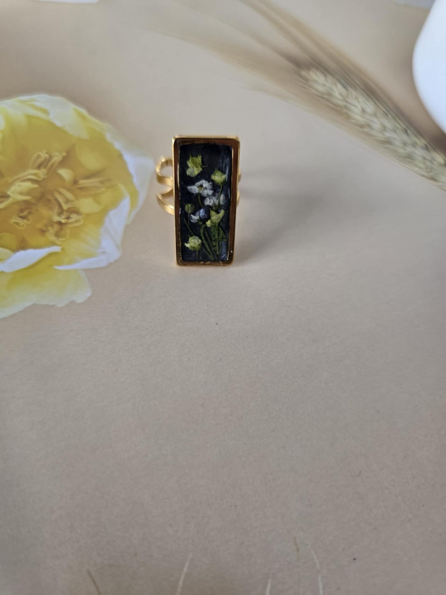 bague ajustable florale joie