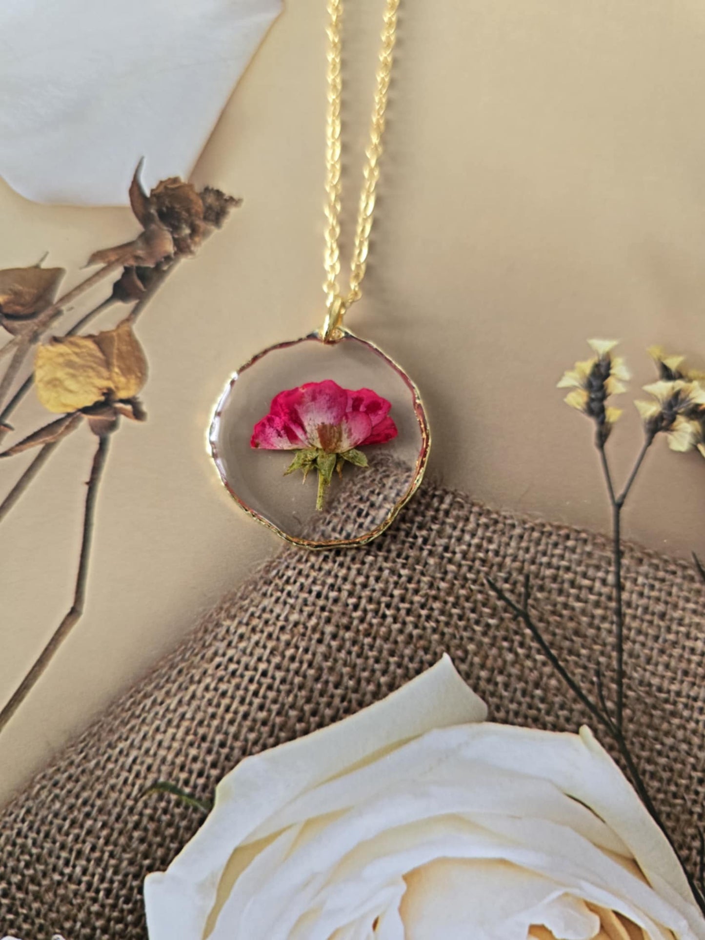Pendentif romance floral