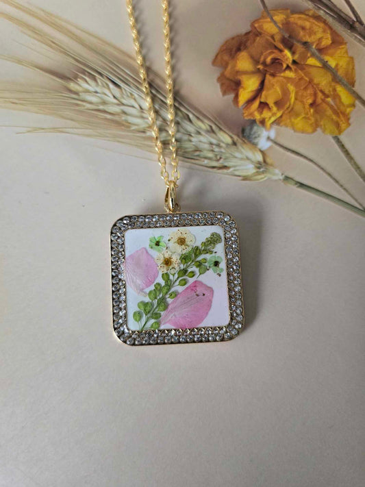 Pendentif brillance avec fleur