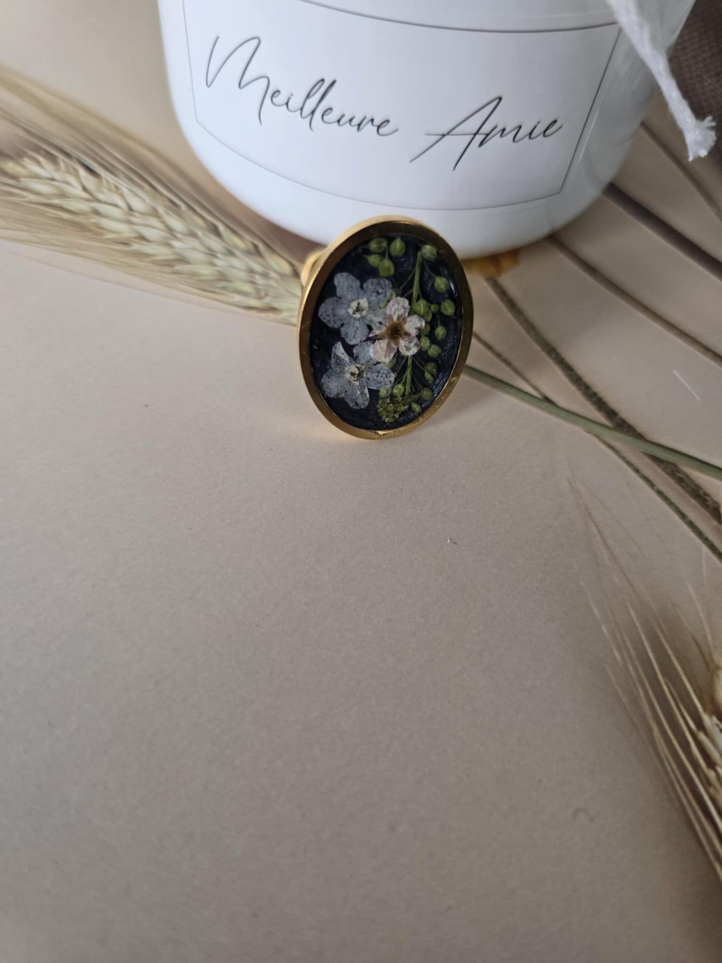 Bague ajustable floral Amour floral