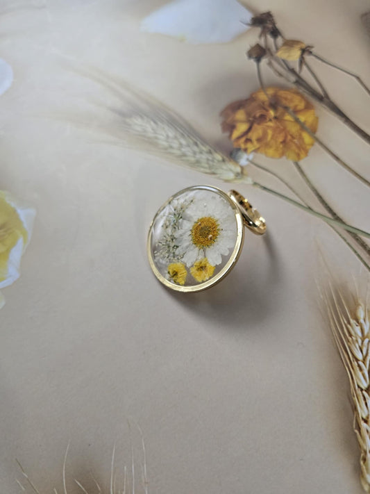 bague florale au naturel
