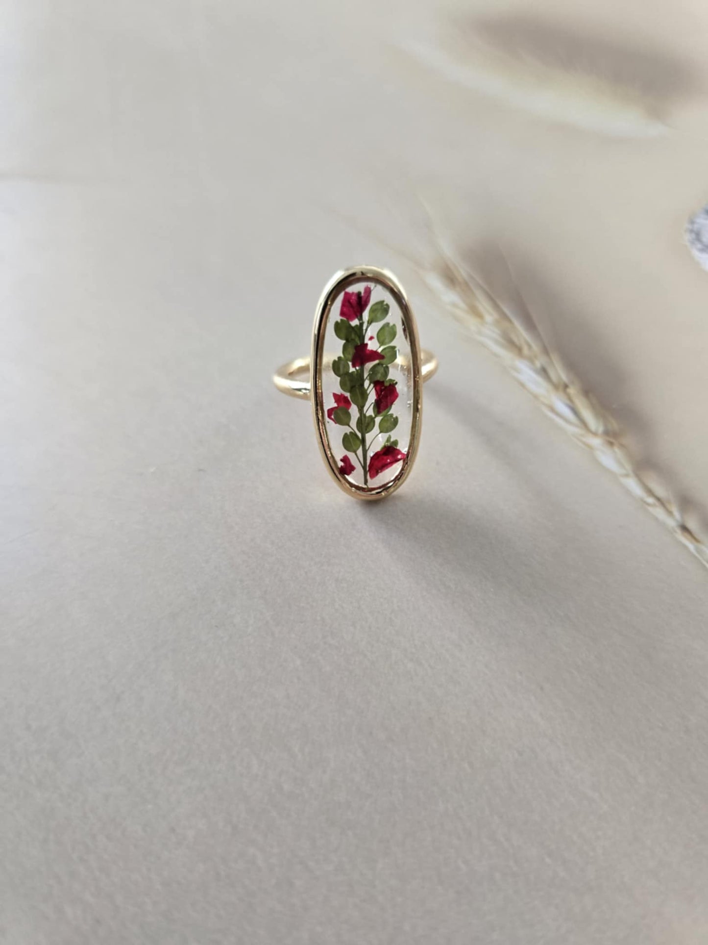 bague Ajustable verdure florale