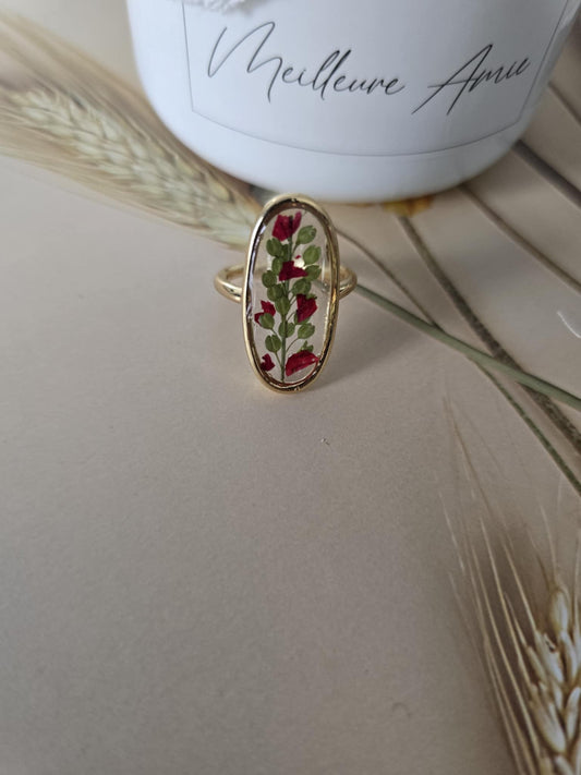 bague Ajustable verdure florale