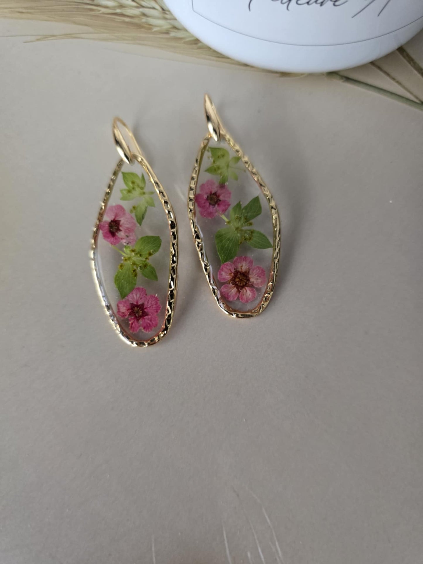 Boucles d'oreilles floral douceur rose