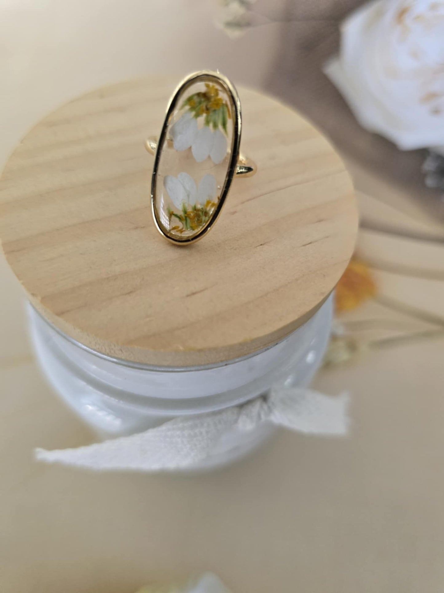 Bague ajustable marguerite jolie