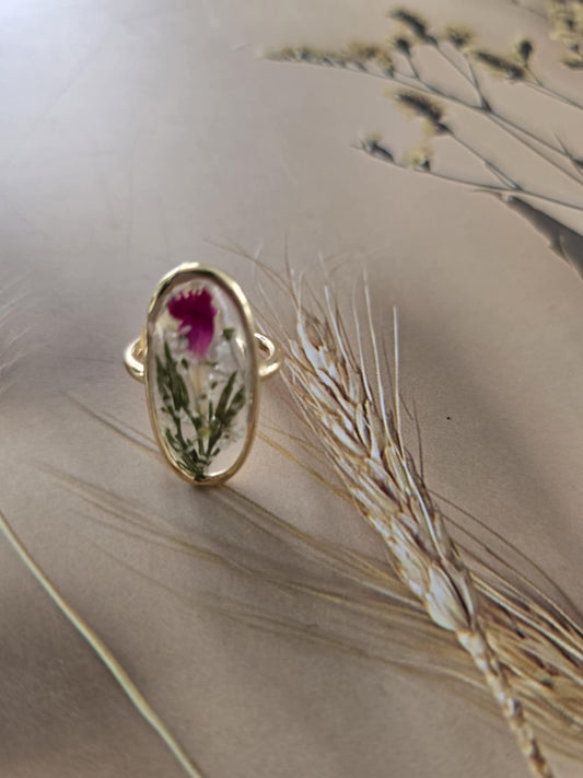 Bague ajustable floral la profondeur