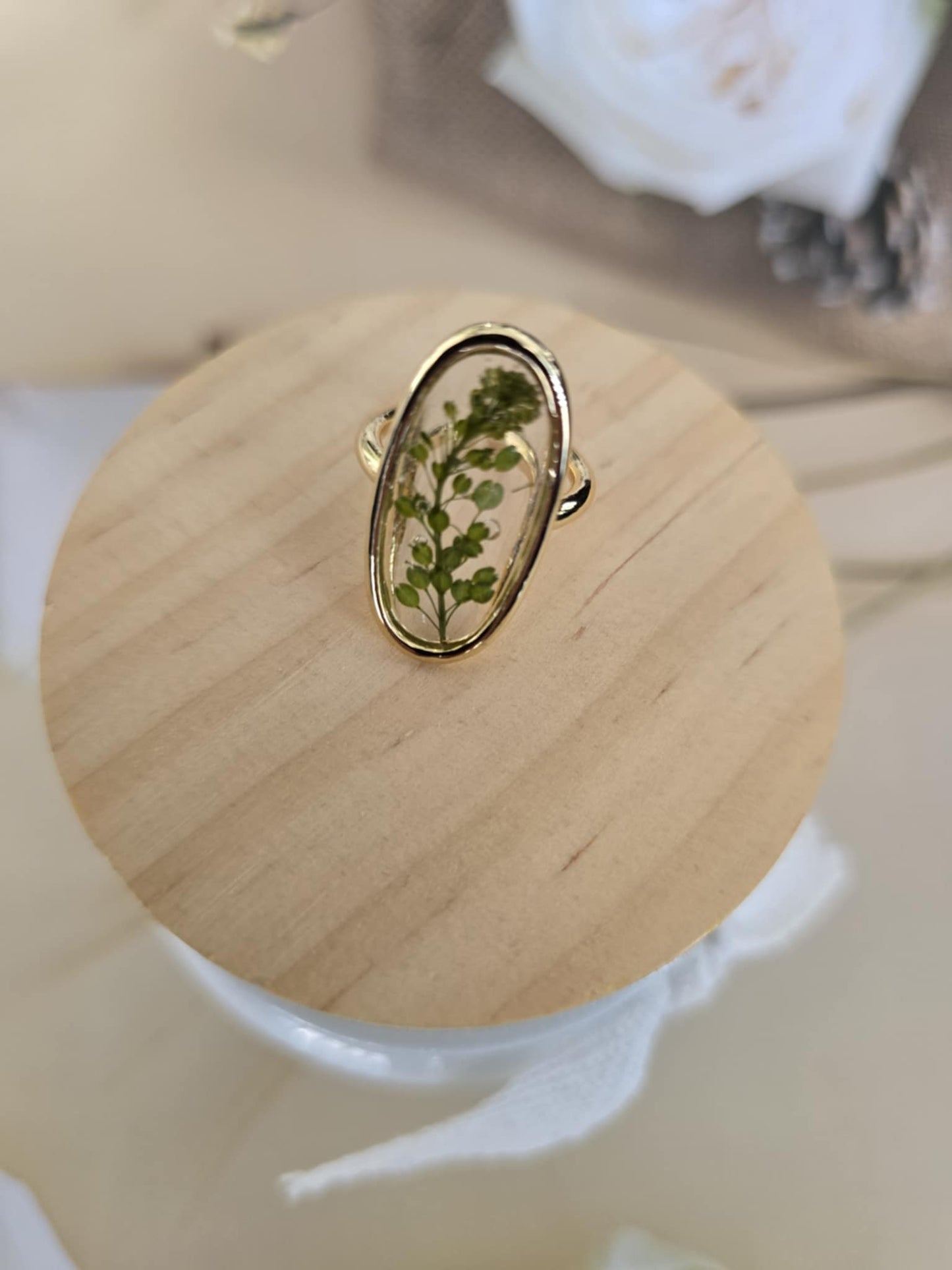 Bague ajustable verdure naturel
