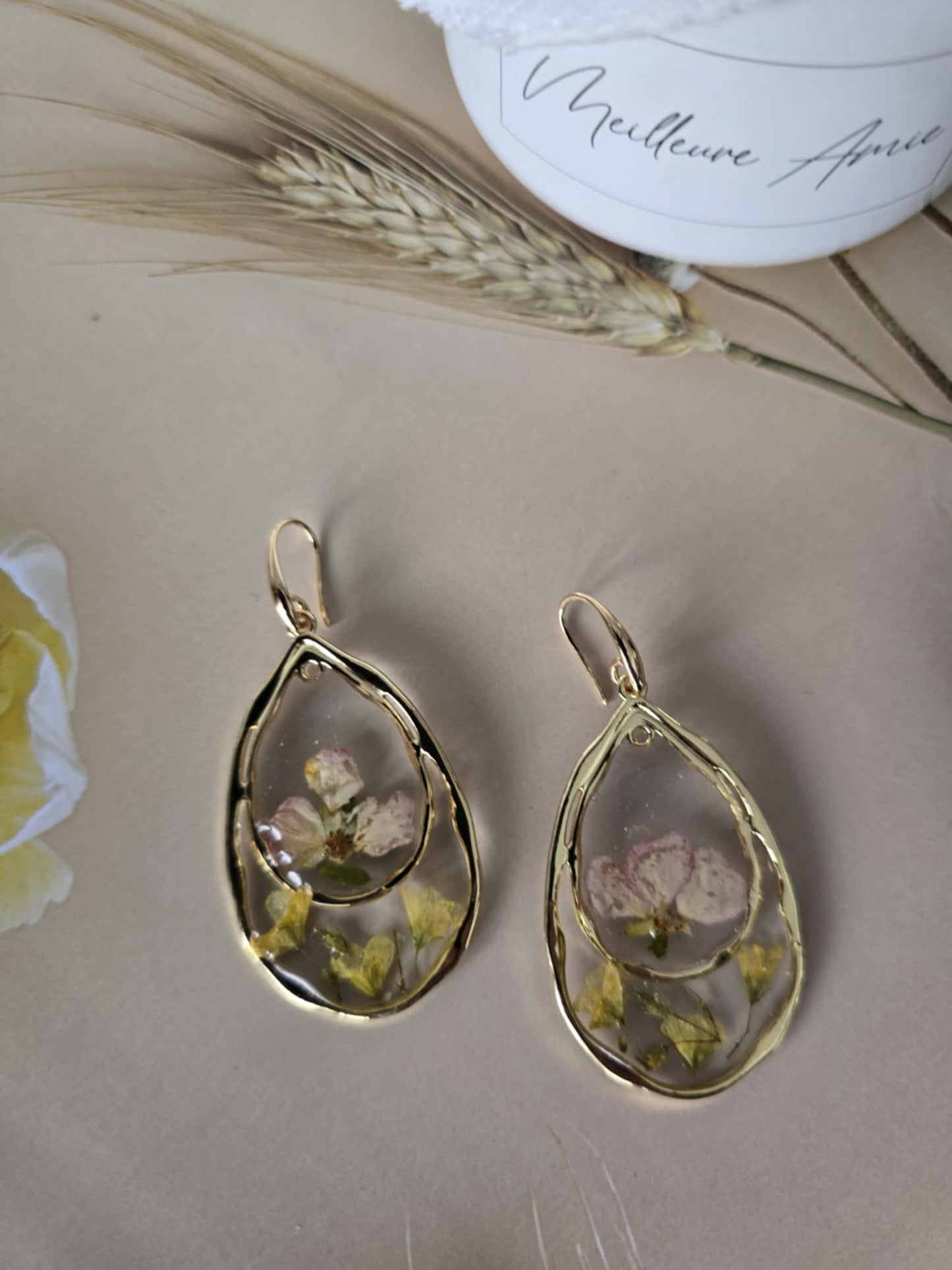 boucles d'oreilles floral douce tendresse