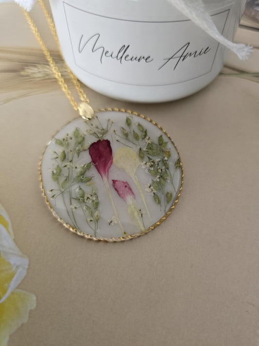 Pendentif douceur et tendresse floral