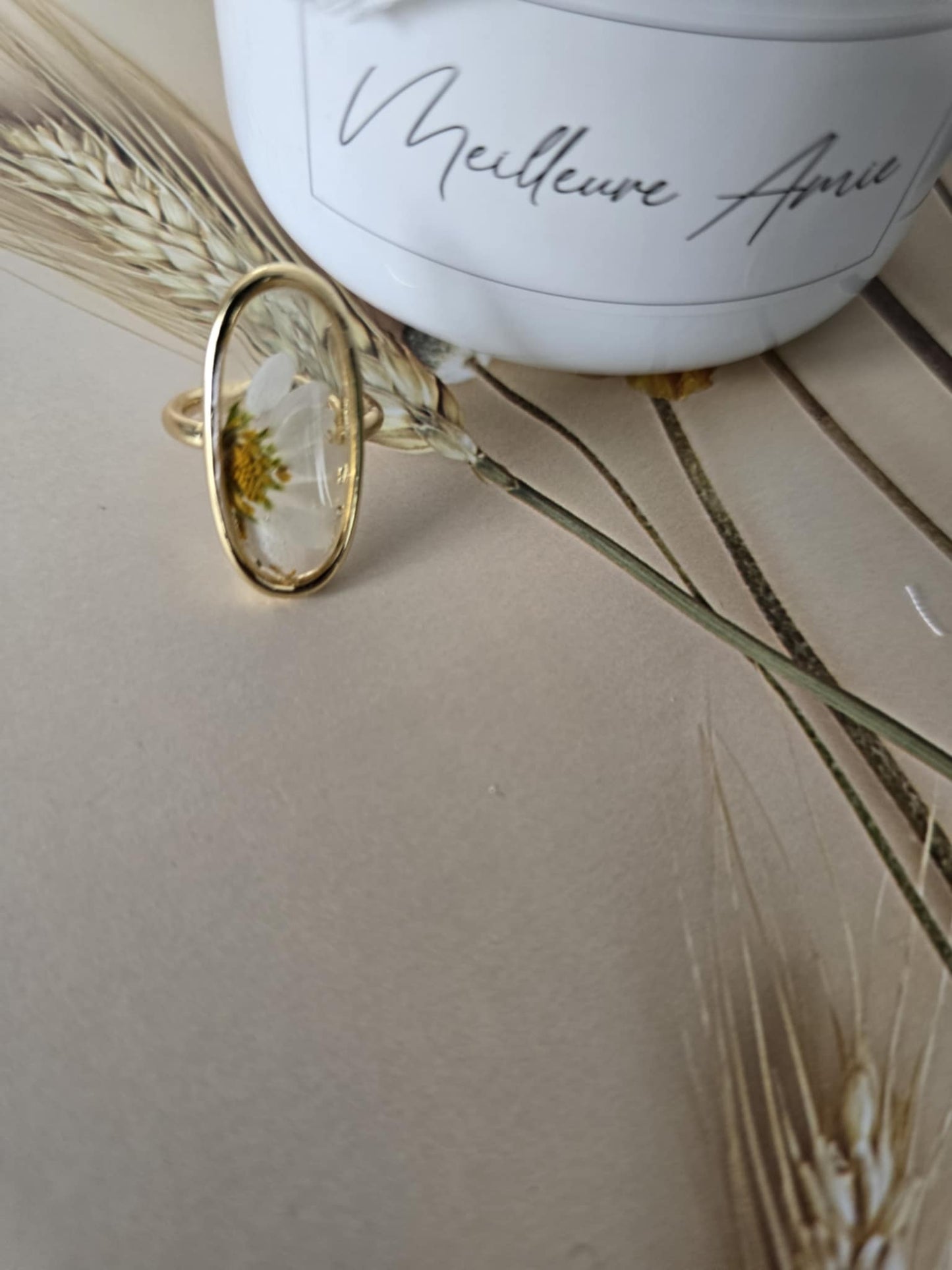 Bague ajustable joie de la marguerite