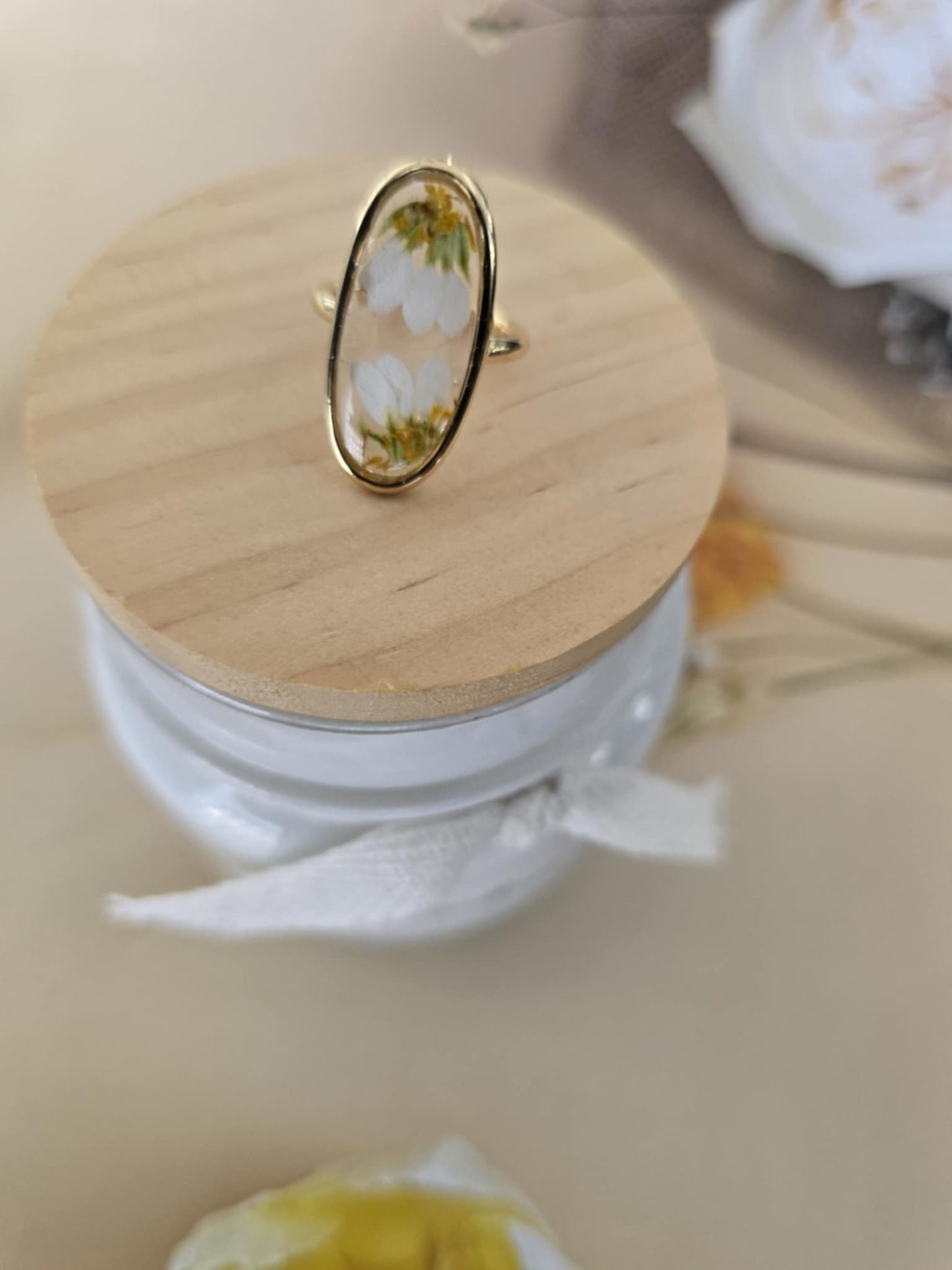 Bague ajustable marguerite jolie