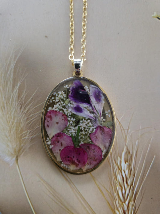 Pendentif petites fleurs chic