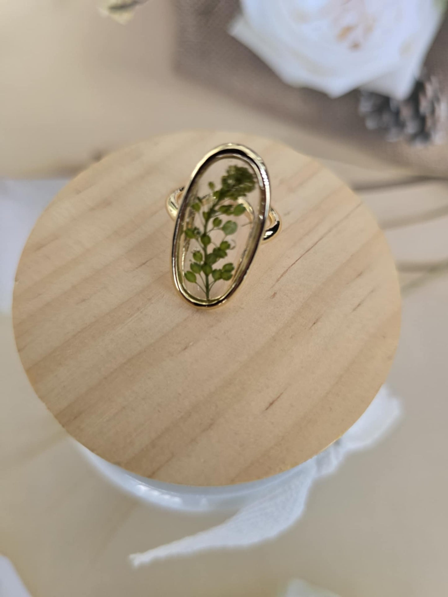 Bague ajustable verdure naturel