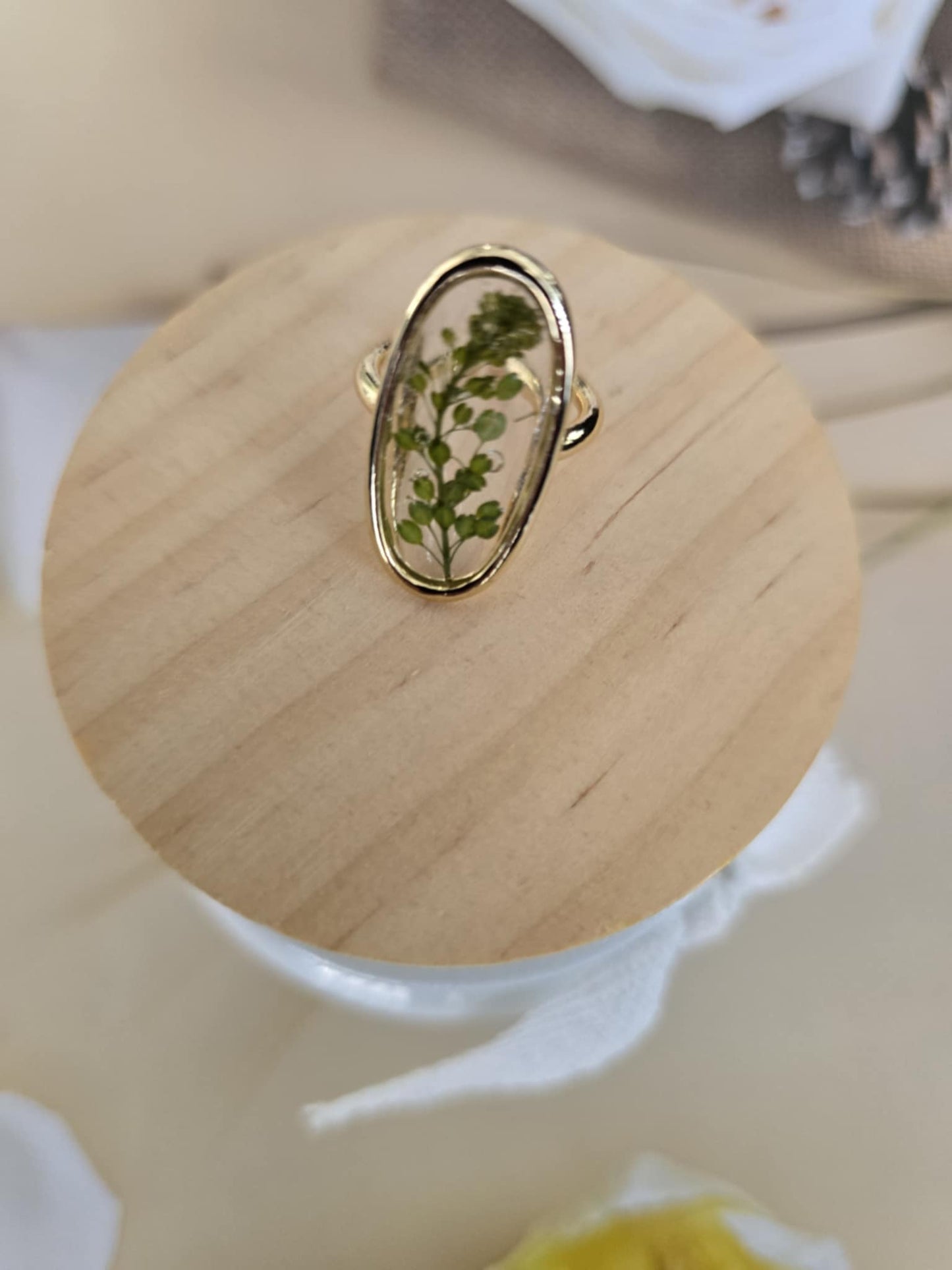 Bague ajustable verdure naturel