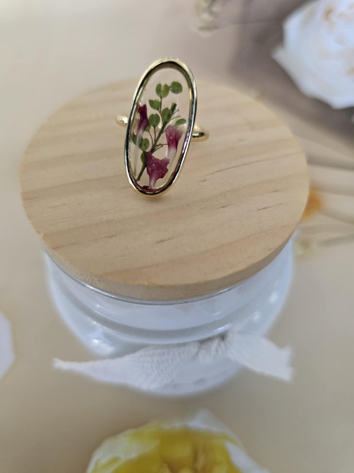 Bague ajustable floraison douce