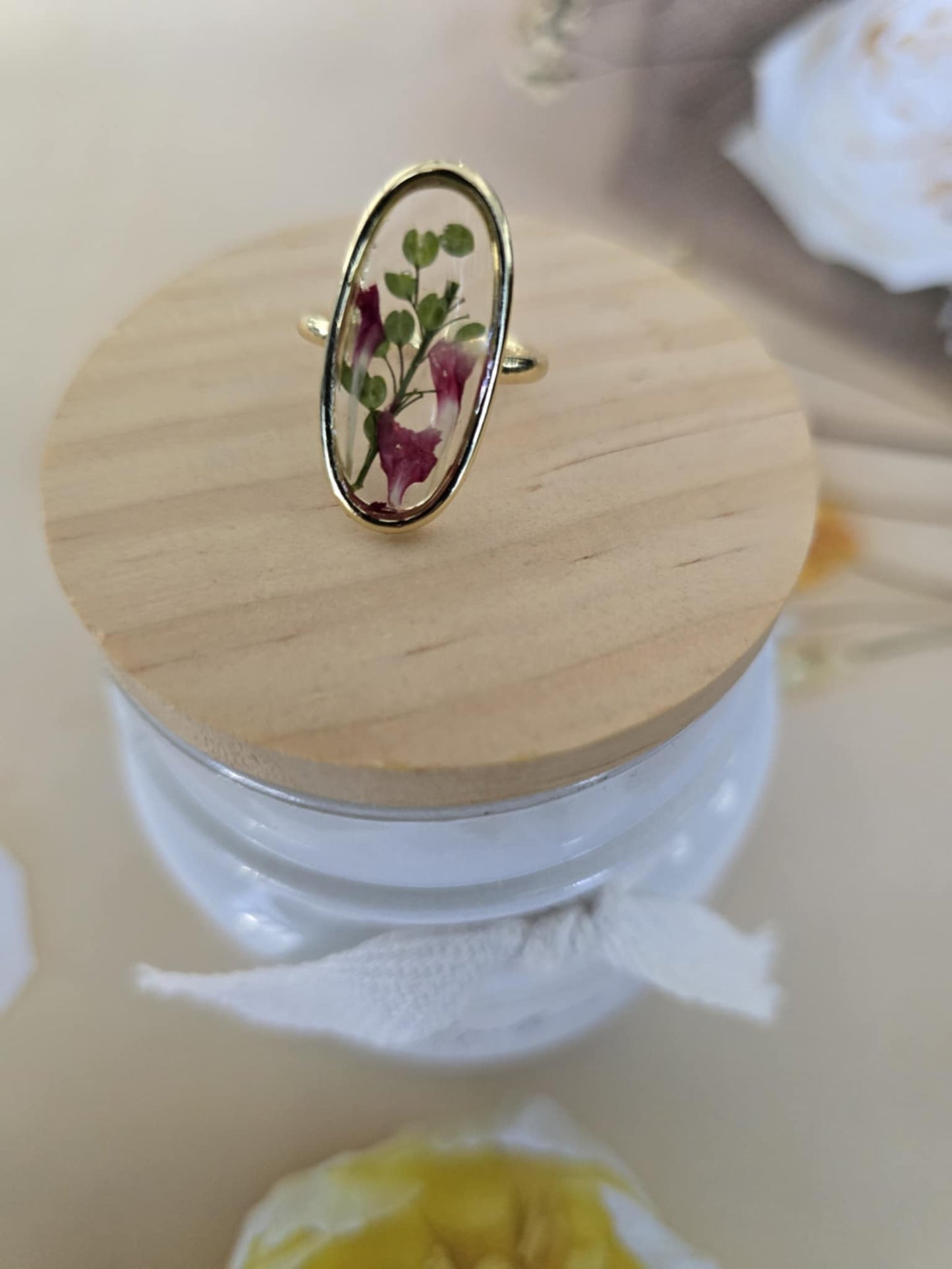 Bague ajustable floraison douce