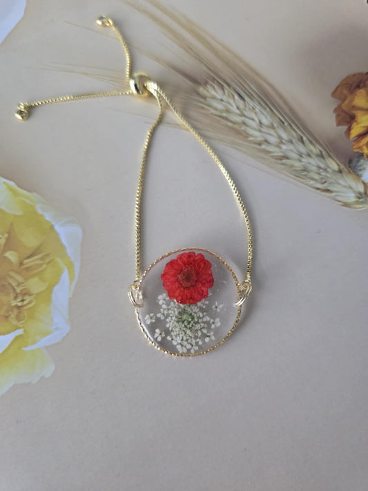 Bracelet ajustable bonheur floral