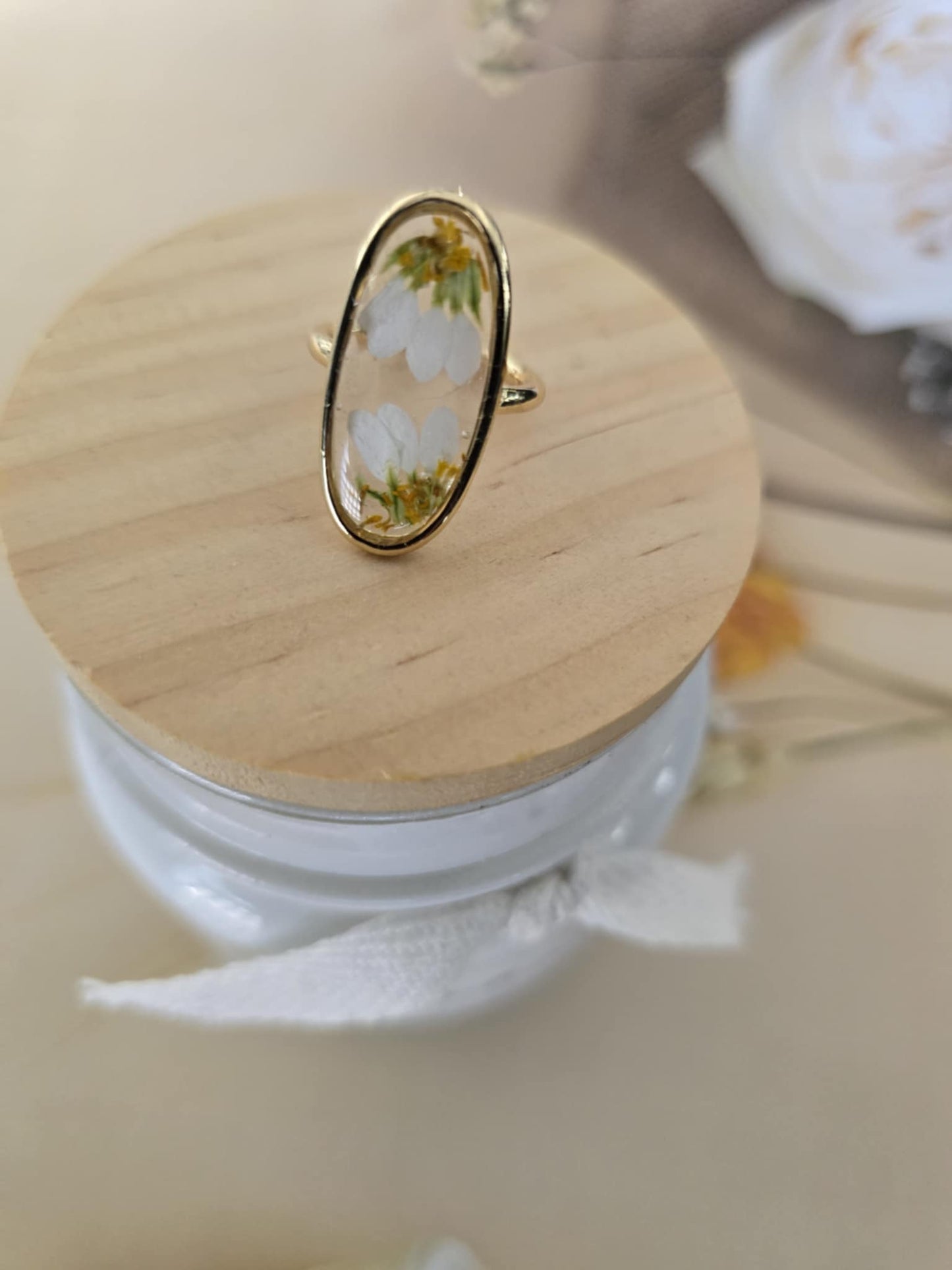 Bague ajustable marguerite jolie
