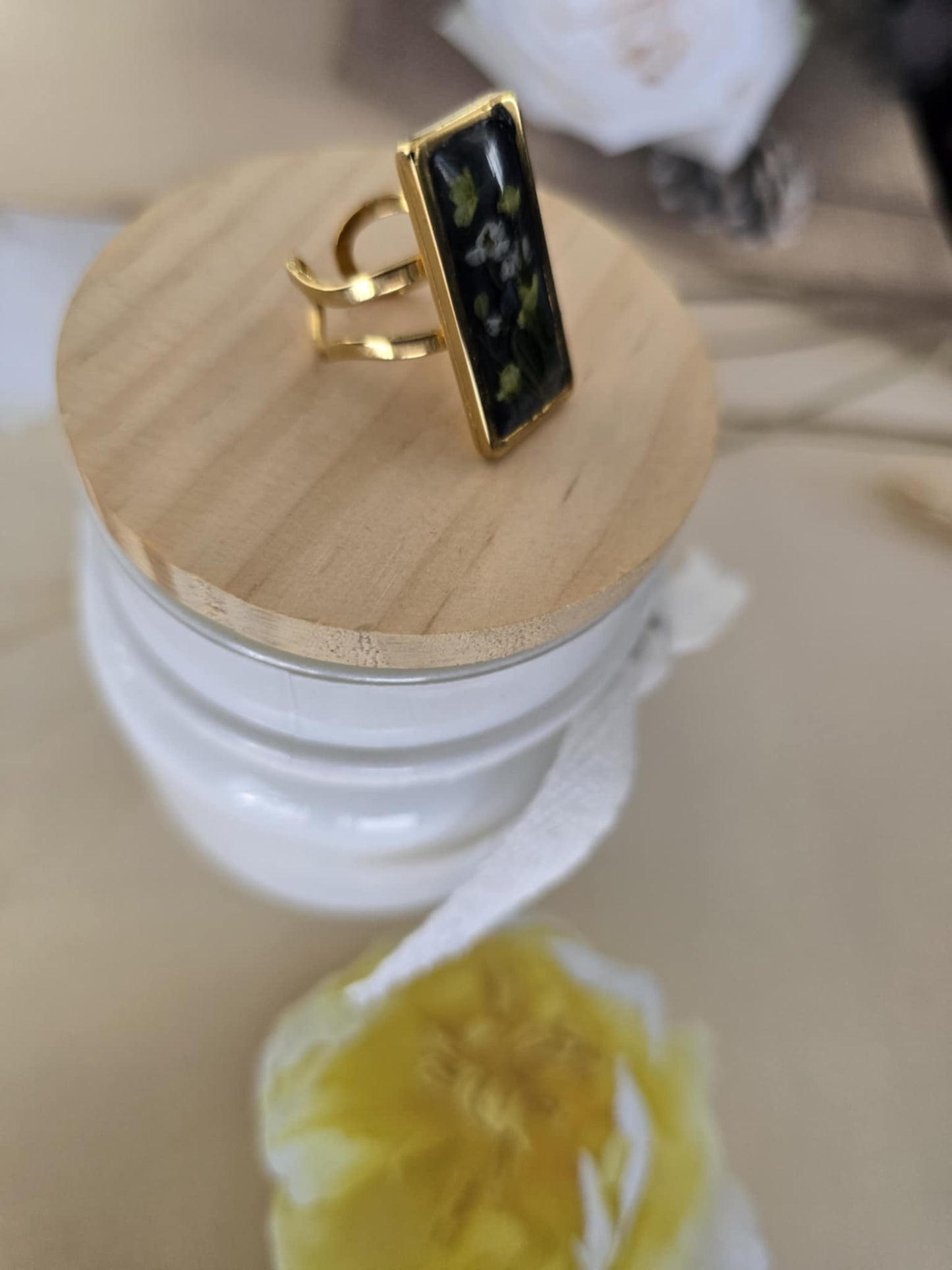 bague ajustable florale joie