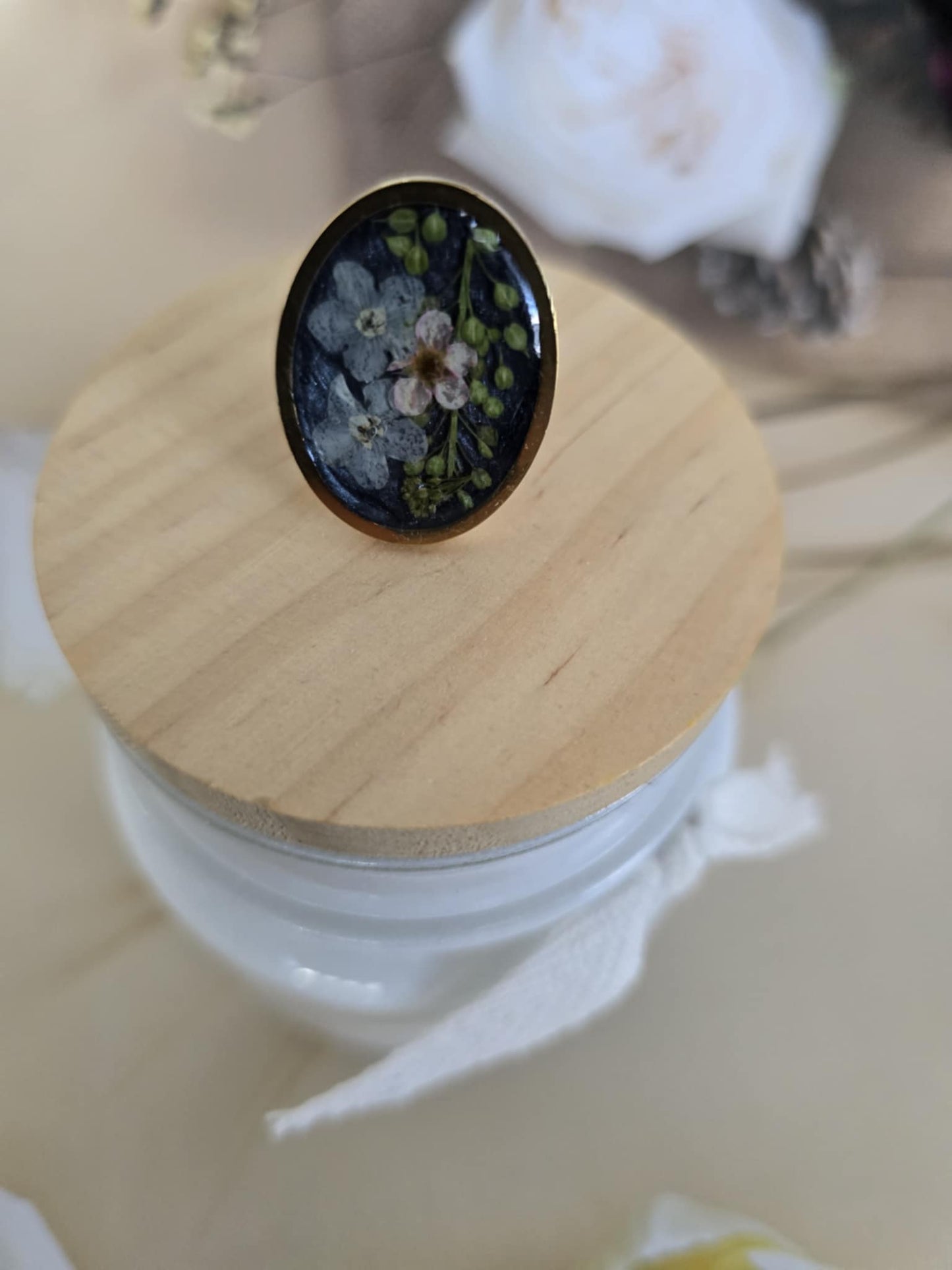 Bague ajustable floral Amour floral