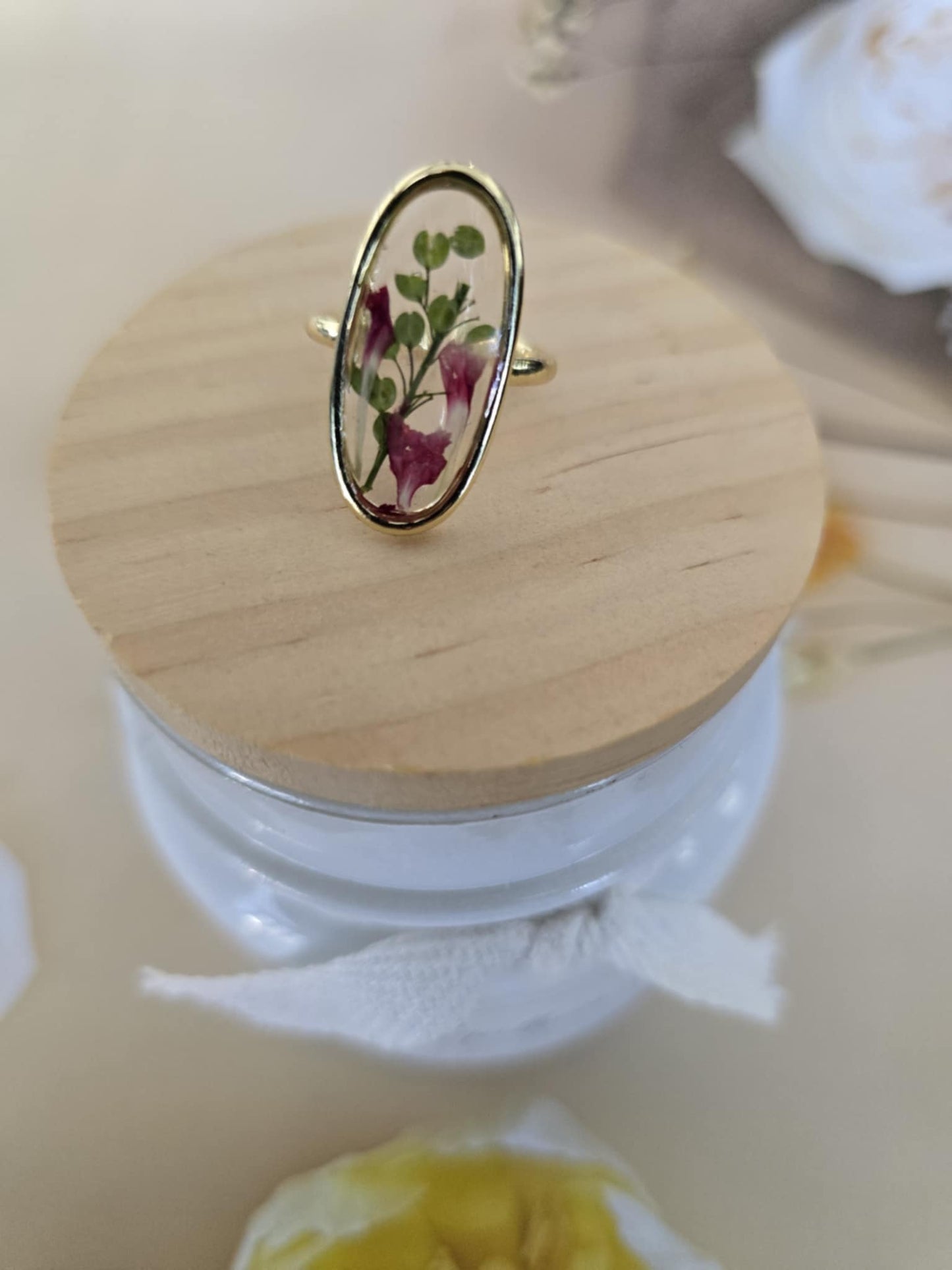 Bague ajustable floraison douce