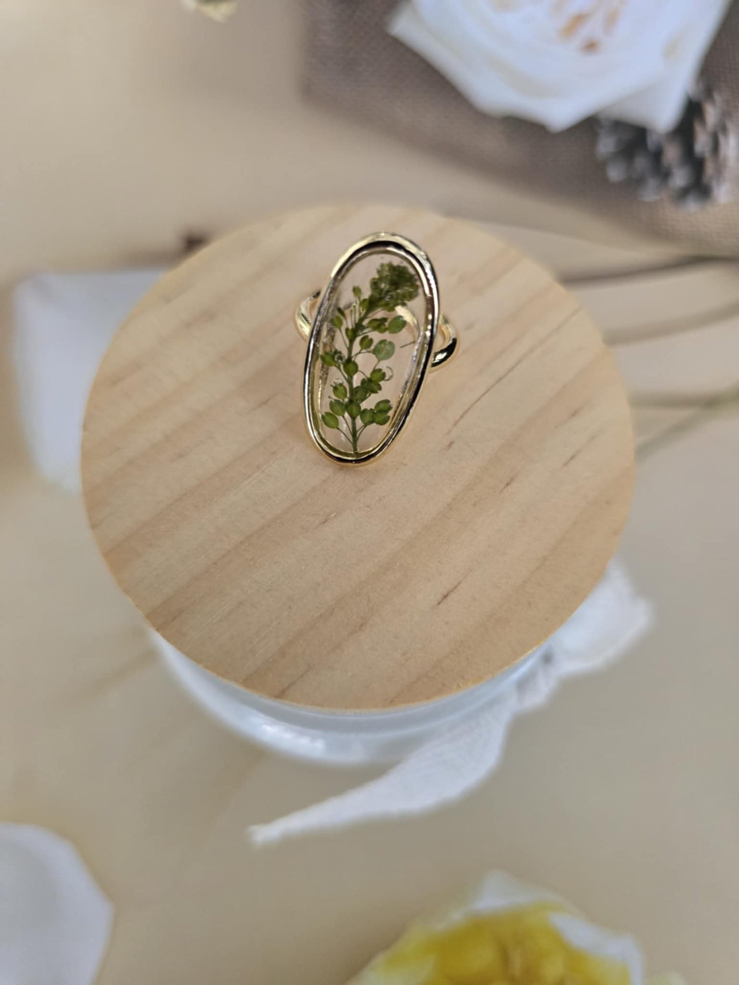 Bague ajustable verdure naturel
